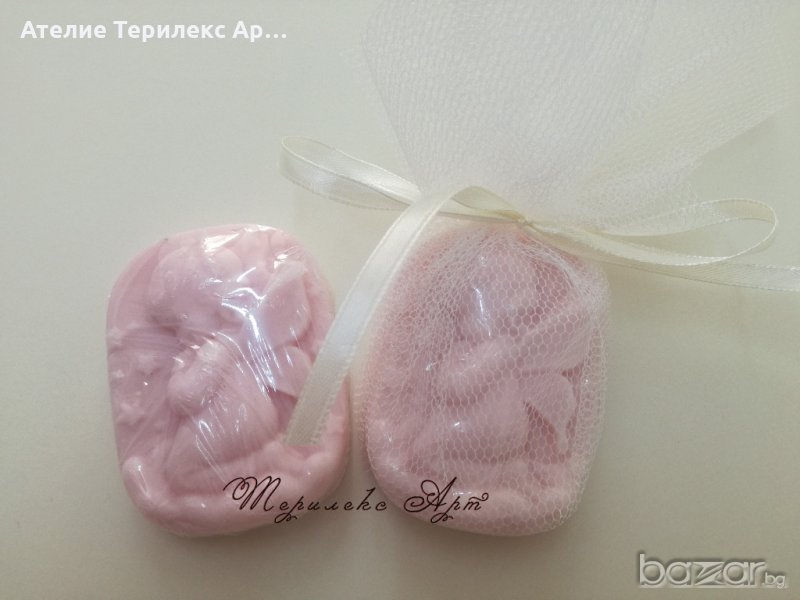 Ароматно сапунче ангелче в розово-подарък за гости на кръщене, снимка 1