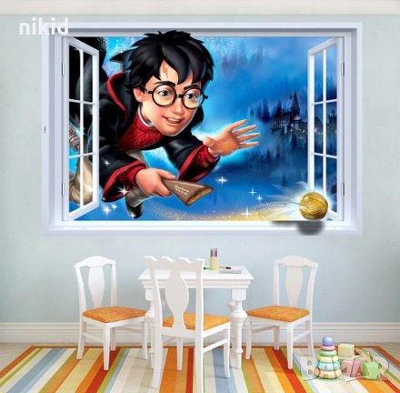 Хари Потър Harry Potter Анимация стикер за стена лепенка самозалепващ, снимка 1