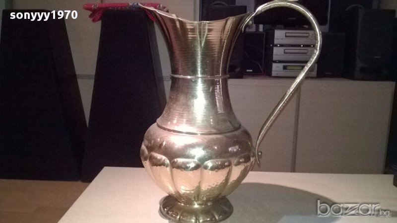 Огромна ретро кана-мед/месинг/бронз-50/41/30см-внос швеицария, снимка 1