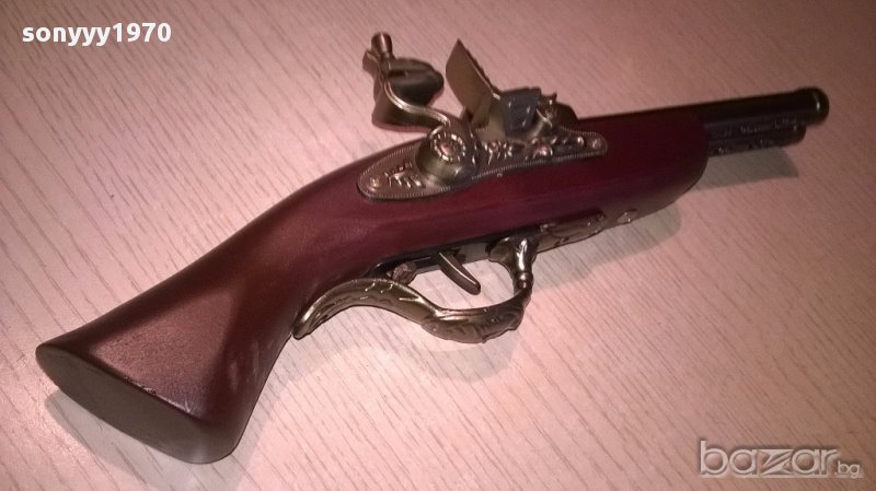 Запалка ретро пищов-двуцевка-33см-внос швеицария, снимка 1