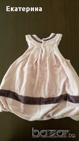 Плюшена рокля за бебе 3-6 мес., снимка 3 - Бебешки рокли - 15938579