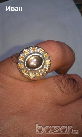 Сребърен пръстен със сапфири, снимка 2 - Пръстени - 19244174