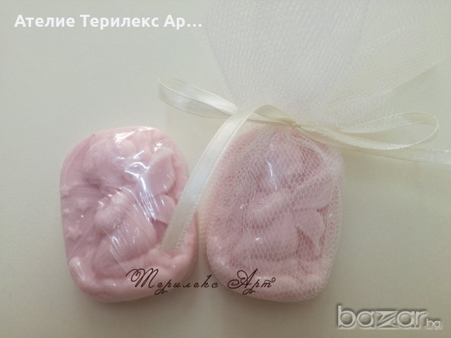 Ароматно сапунче ангелче в розово-подарък за гости на кръщене, снимка 1 - Подаръци за кръщене - 20903237