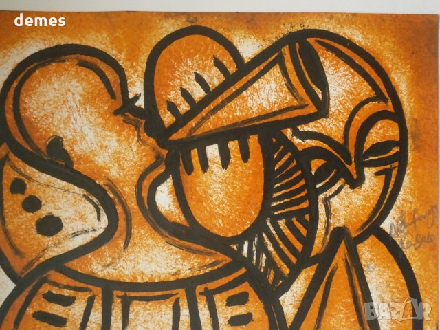 Децата на Африка-стилизирана картина с маслени бои, снимка 2 - Картини - 23440621