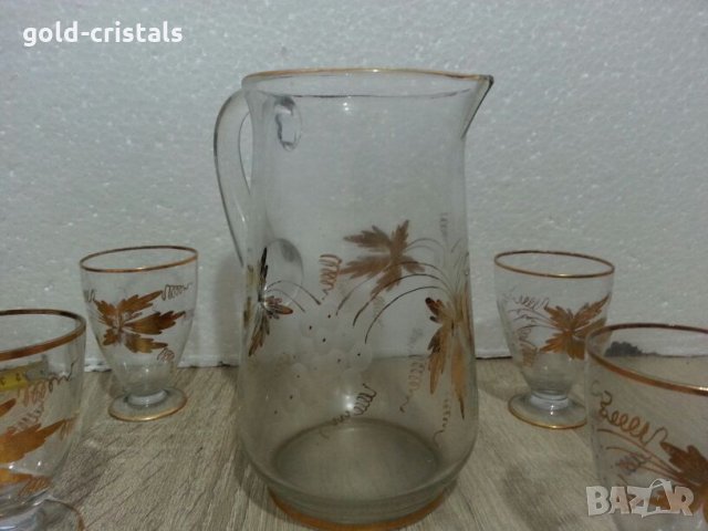 Ретро стъклени  чаши и кана , снимка 13 - Антикварни и старинни предмети - 22743899