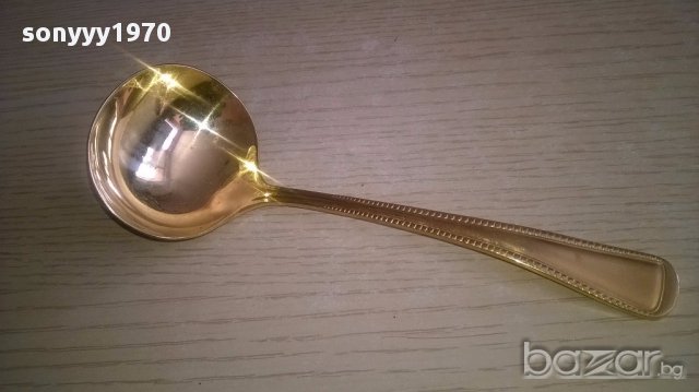 Imperial 18/10-23/24 karat hartvergoldet-черпак 17х6см-внос швеицария, снимка 6 - Антикварни и старинни предмети - 17868417