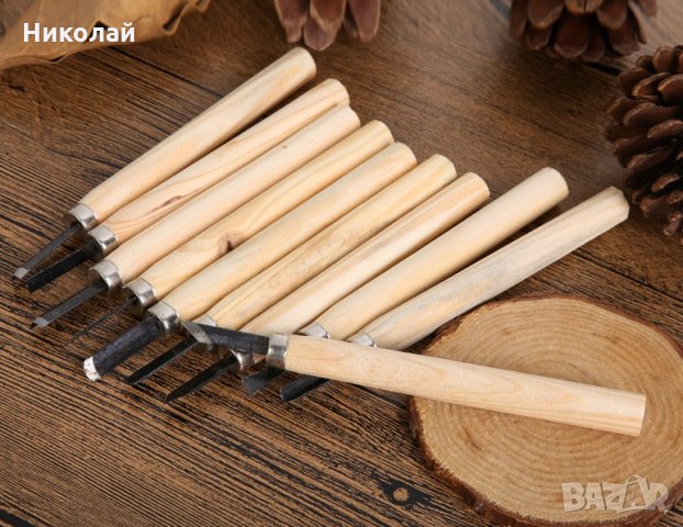 Мини дърводелски длета за дърворезба 10 бр. комплект, снимка 2 - Други инструменти - 25529573