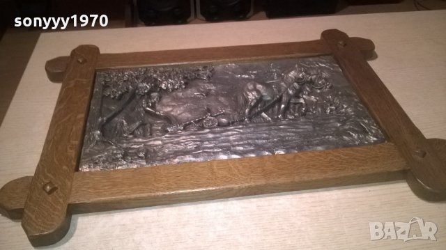 тежка картина-оран-дърво/олово-внос швеицария, снимка 6 - Колекции - 24148125