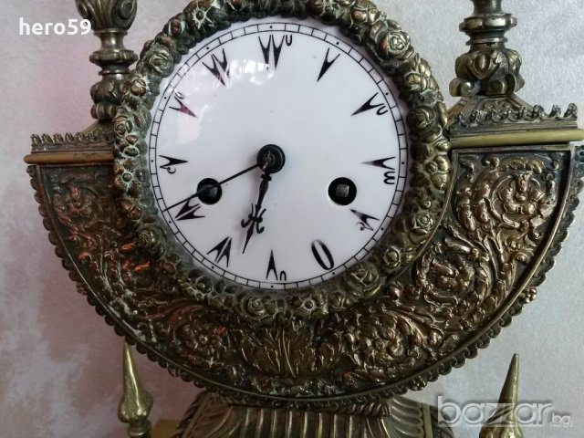 Много рядък Турски бронзов каминен  часовник/Ottoman Turkich Clock/, снимка 8 - Колекции - 21102895