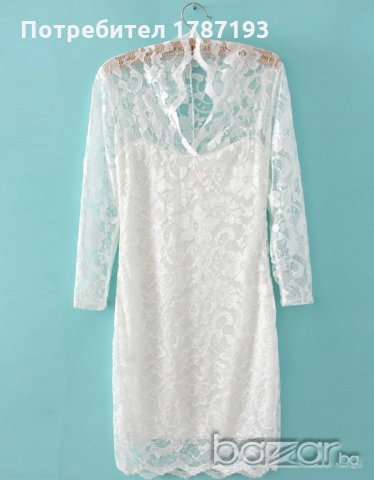 Нова бяла дантелена рокля , снимка 2 - Рокли - 19410682