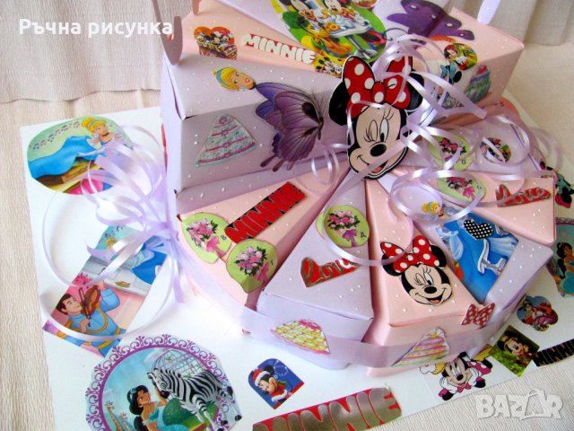 Торта от картон Мини Маус и принцеси , снимка 7 - Декорация за дома - 21634711