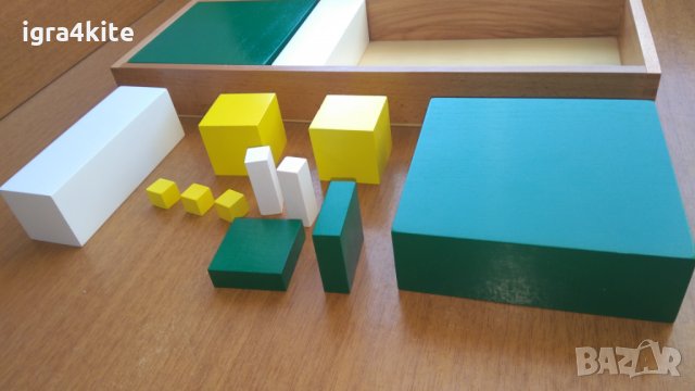 -25% Монтесори дървен триизмерен куб за степенуване на трета степен, снимка 2 - Образователни игри - 24999656