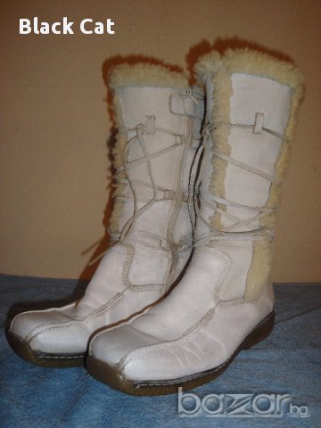 Бели кожени дамски ботуши (тип апрески) "Polaris" ("Поларис"), естествена кожа и агнешка вълна, боти, снимка 5 - Дамски ботуши - 16393998