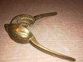 антика-масивна орехотрошачка-мед/месинг-17х5см-внос швеицария, снимка 4