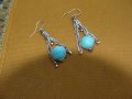  Масивни сребърни авторски обеци с тюркоаз , снимка 4