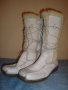 Бели кожени дамски ботуши (тип апрески) "Polaris" ("Поларис"), естествена кожа и агнешка вълна, боти, снимка 5