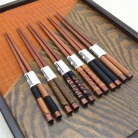 Японски пръчки пръчици за хранене 6 комплекта прибори луксозни, снимка 1 - Прибори за хранене, готвене и сервиране - 24358627