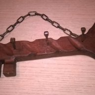 Поставка за ключове-дърво/метал-28х8см-внос швеицария, снимка 1 - Антикварни и старинни предмети - 16788869