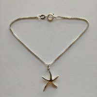 Сребърна гривна  с „Морска звезда” - сребро проба 925, снимка 2 - Гривни - 23046302