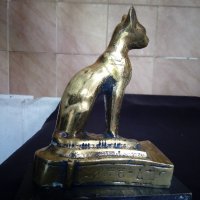 месингова статуетка-египетска котка, снимка 3 - Антикварни и старинни предмети - 21759983