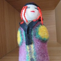  Автентична сувенирна кукла от филц-Монголия, снимка 1 - Други ценни предмети - 22317695