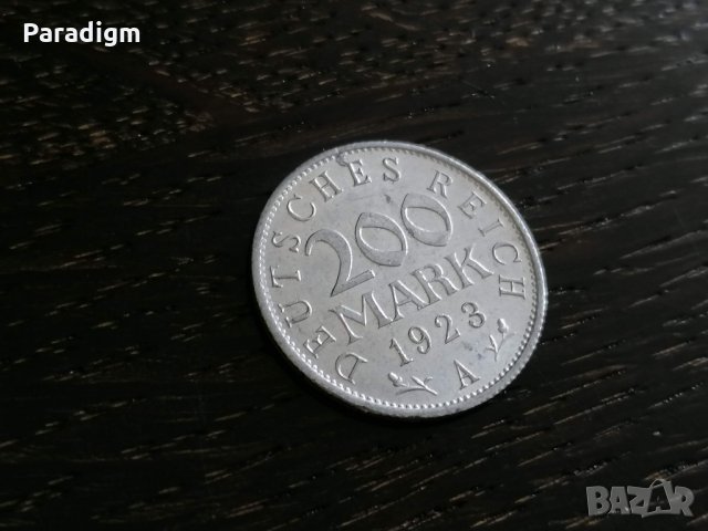 Райх монета - 200 марки | 1923г.; серия A, снимка 3 - Нумизматика и бонистика - 26111087