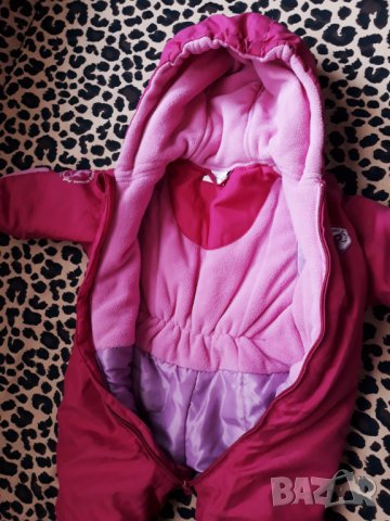Детски розов зимен гащеризон за момиче  около 70 см, снимка 3 - Бебешки гащеризони - 24040405