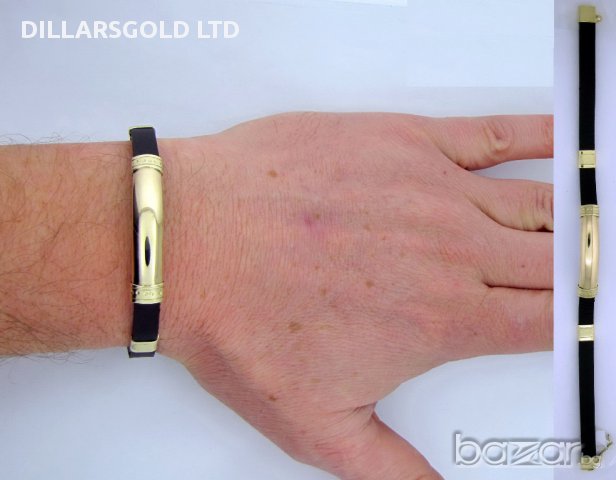 Златни - 14К гривни гривни със кожа и силикон, снимка 15 - Гривни - 8214934