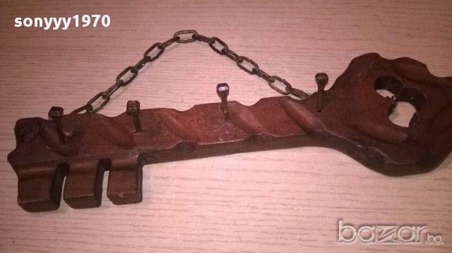 Поставка за ключове-дърво/метал-28х8см-внос швеицария