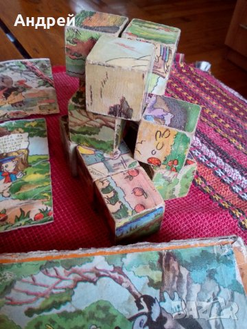 Стара детска игра с кубчета, снимка 4 - Антикварни и старинни предмети - 23729322