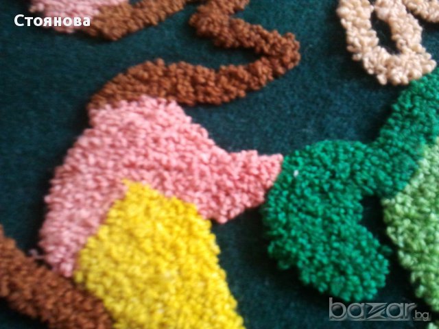 Ръчна изработка върху  вълна с размер 110/190 см. , снимка 5 - Пана - 11445739