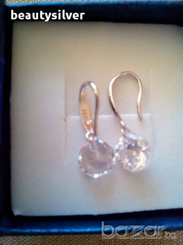 Обеци със сребърно покритие, код 2557, снимка 2 - Обеци - 11442348