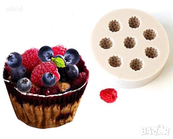 3D Малини Къпини силиконов молд форма за декор украса торта фондан шоколад и др, снимка 2 - Форми - 23000054