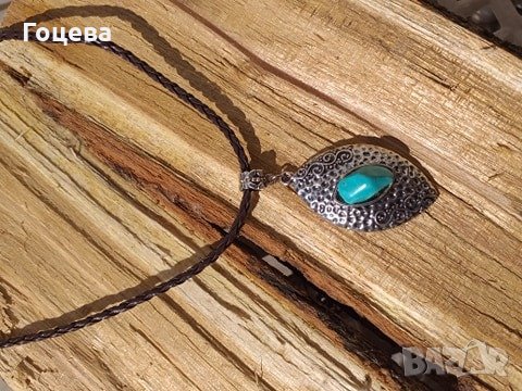 Красивото колие Бадем с натурален Тюркоаз от новата ни колекция !, снимка 4 - Колиета, медальони, синджири - 25471690