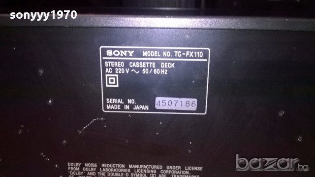 ПОРЪЧАН-Sony tc-fx110/deck made in japan-внос швеицария, снимка 11 - Ресийвъри, усилватели, смесителни пултове - 14650230