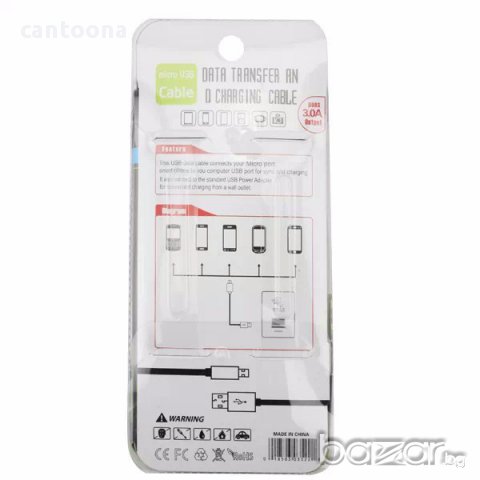 Кабел  micro USB за ултра бързо зареждане 3.0 А, снимка 3 - USB кабели - 14680447