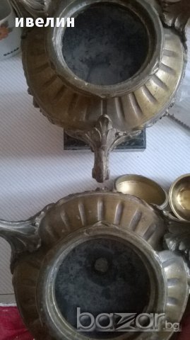 две стари декорации за камина от метал и мрамор, снимка 7 - Антикварни и старинни предмети - 15320965