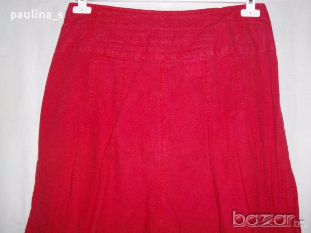 Червени ленени шалвари тип потури "Promod" оригинал, снимка 5 - Къси панталони и бермуди - 10714753