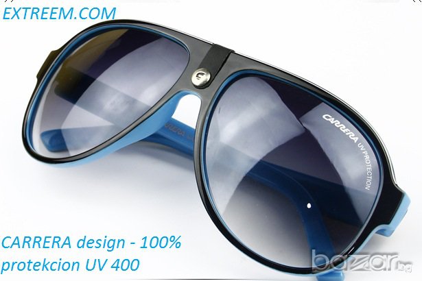 C A R R E R A - АВИАТОР-ЧЕРНА + СИНЯ / вътре/ РАМКА -ТЪМНО СТЪКЛО-Слънчеви Очила UV 400, снимка 8 - Слънчеви и диоптрични очила - 7877436