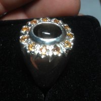 Сребърен пръстен със сапфири, снимка 8 - Пръстени - 19244174