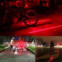 Заден стоп за колело велосипед 7 LED Лед светлина и 2 лазера водоустойчив, снимка 4 - Аксесоари за велосипеди - 24351338