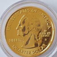State Quarter 25 cents GOLDEN PLATED 2000-D VIRGINIA 1788 UNC, снимка 6 - Нумизматика и бонистика - 19323120