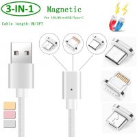 Магнитен USB кабел за зареждане на телефони micro USB магнитно зарядно , снимка 5 - USB кабели - 25155663