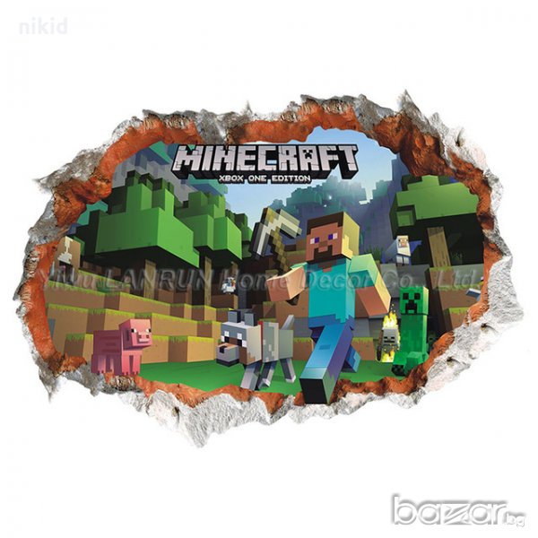 Minecraft Майнкрафт стикер лепенка за стена или гардероб , снимка 1