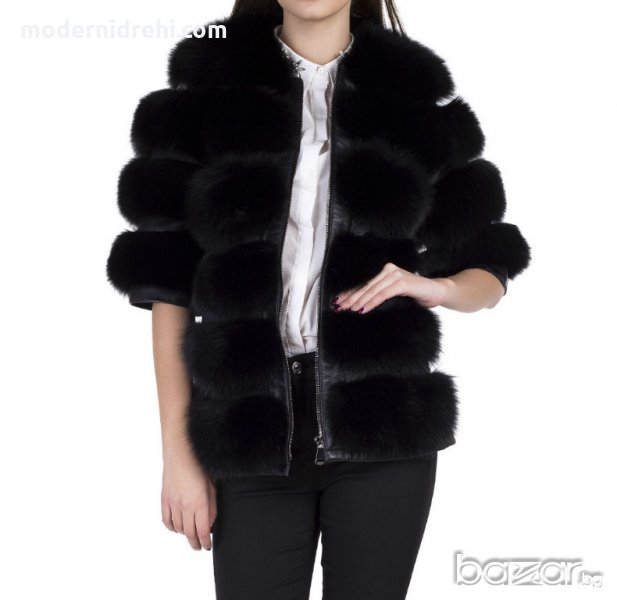 Дамско палто от лисица черно, снимка 1