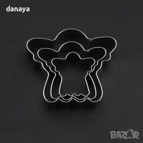 Форми за коледни сладки Ангел резци за курабии бисквити фондан 3 размера , снимка 8 - Чинии - 20116394