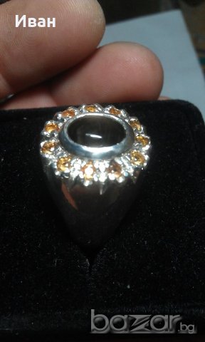 Сребърен пръстен със сапфири, снимка 8 - Пръстени - 19244174