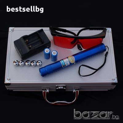 Мощен силен син акумулаторен лазер 1000mw приставки предпазни очила пука балон пали клечка 1W зелен, снимка 11 - Друга електроника - 10405069