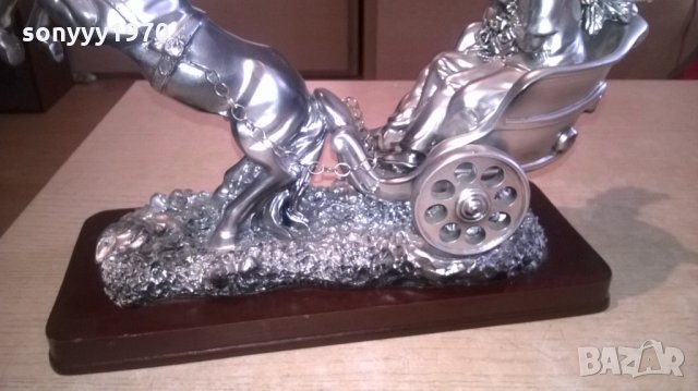 кон с младоженци-красива тежка фигура-32х23х12см, снимка 8 - Антикварни и старинни предмети - 24715471