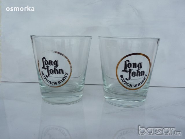 Две редки чаши от уиски Long John Шотландско стъклени бар